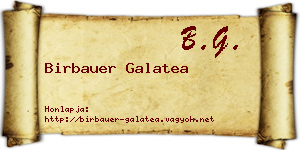 Birbauer Galatea névjegykártya
